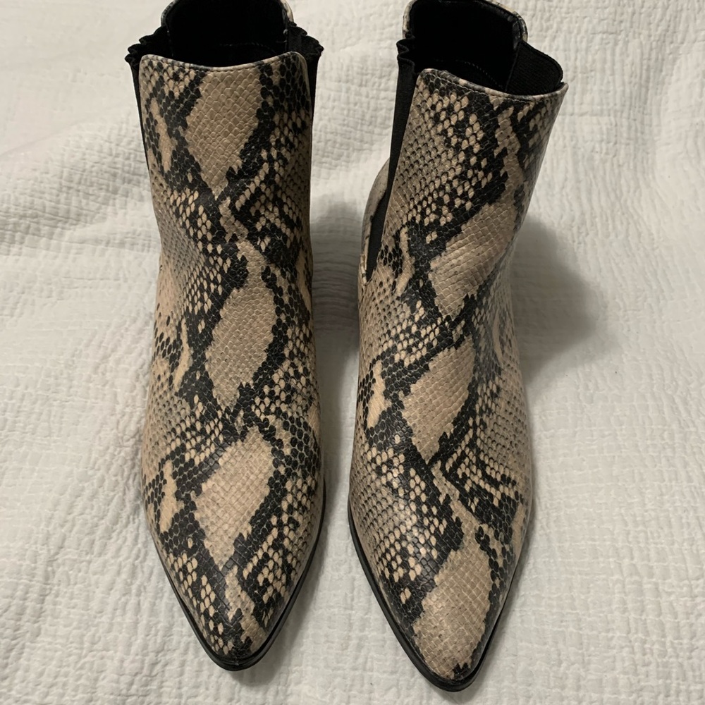 Snakeskin ladies booties